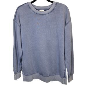 Colsie Women's M Oversized Blue Crewneck Long Sleeve Sweater